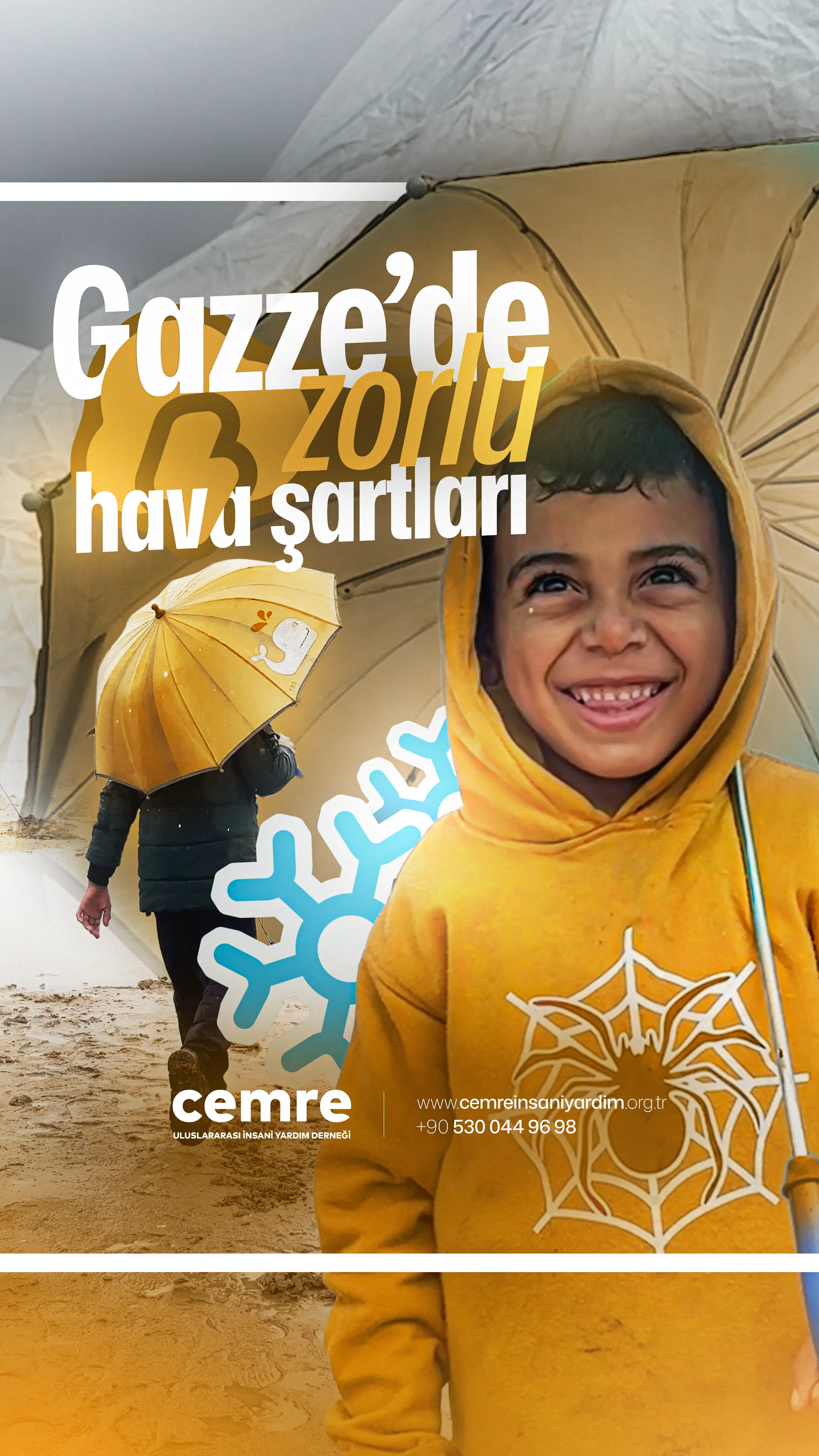 Soğuk ve yağmurun ağır bastığı günlerde, Gazze’de hayat en basit ihtiyaçlar etrafında bile bir mücadeleye dönüşüyor. İnce çadırların içinde üşüyen çocuklar, ıslanan battaniyelere sarılan aileler ve rüzgârın dikişlerden sızdığı yaşam alanları… Her kare, dayanmanın ne kadar zorlaştığını gösteriyor.  Bu yüzden dayanışmanın kıymeti bugün daha büyük. Uzanacak her el, paylaşılacak her destek, bir ailenin bu çetin şartlarda nefes almasına vesile olabilir.  Gazze’nin yükü hafiflesin diye, hep birlikte omuz vermeye devam edelim.